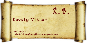 Kovaly Viktor névjegykártya